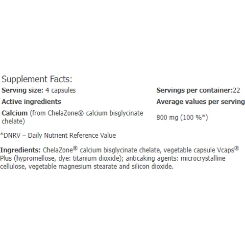 Amix ChelaZone CalciChel Calcium Bisglycinate Chelate 90 vegan caps / 22 servings: Пол Унисекс