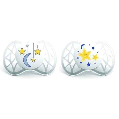 Пустушка Nuvita ортодонтическая Air 0м + 2 шт. світиться в темряві (NV7062)