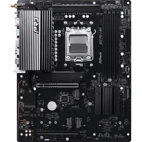 ASRock B850 PRO-A WIFI UA: Дополнительно Адаптер Wi-Fi, Поддержка RAID, Поддержка UEFI, Радиатор на VRM