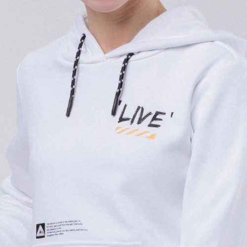 Спортивне худі Peak FW694232-WHI 48 біле з капюшоном: Країна виробник Китай