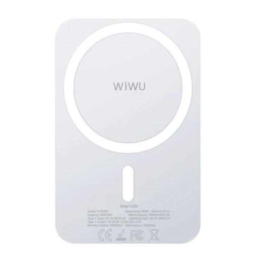 Зовнішній акумулятор WIWU Power Bank 5000mAh MagSafe Wireless Charger 15W White (SC5000A) P: Виробник WIWU