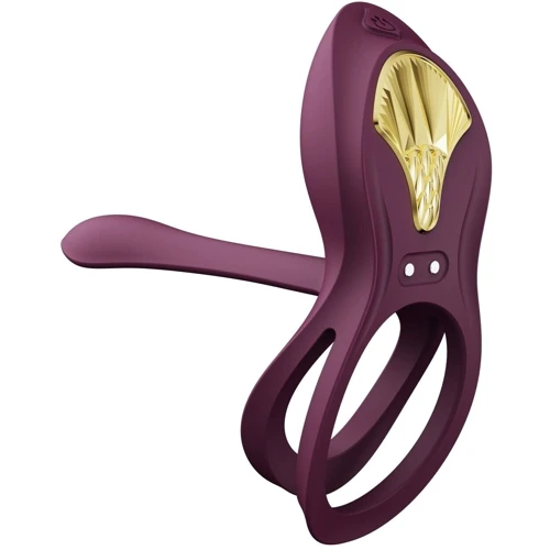 Смартерекційне кільце Zalo — BAYEK Velvet Purple, подвійне з частиною, що вводиться, пульт ДУ