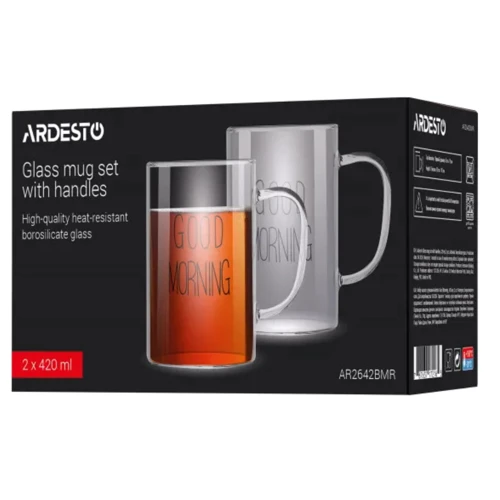 Набор кружек Ardesto Good Morning с ручками 420 мл 2 шт. (AR2642BMR)