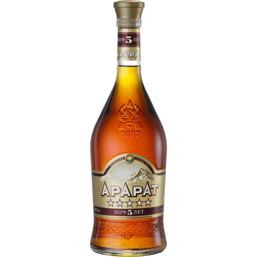 Бренди Ararat 5 звезд 1л, 40% (STA4850001004851): Объем, л 1
