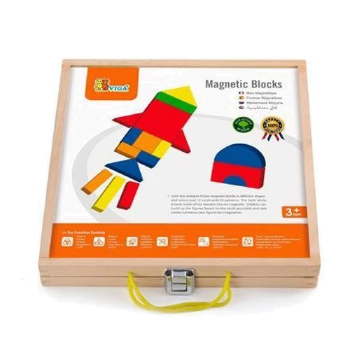 Набор магнитных блоков Viga Toys Формы и цвета (59687)