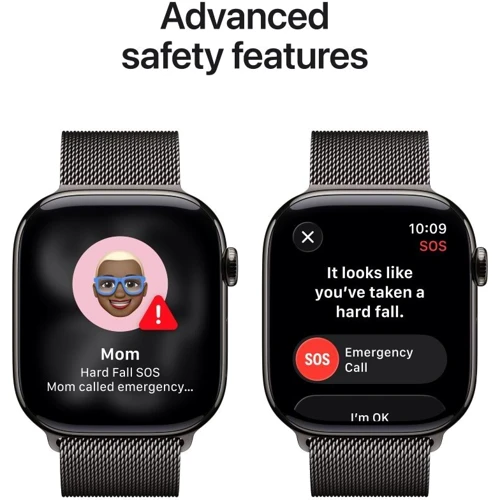 Apple Watch Series 11 GPS + Cellular 46mm Slate Titanium Case with Slate Milanese Loop - M/L (MFD44)