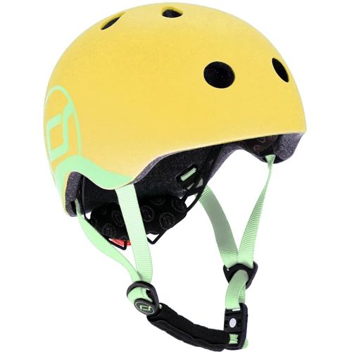 Шлем защитный детский Scoot&Ride лимон, с фонариком, 51-55см (S/M) (SR-190605-LEMON)