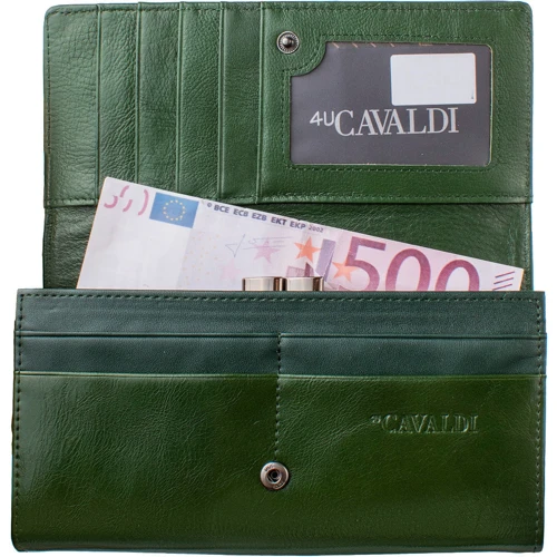 Женский кошелек 4U Cavaldi зеленый (DNKPN24-SFS-green): Формат кошелька Горизонтальный