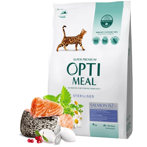 Сухой корм Optimeal Sterilised cats для стерилизованных кошек с лососем 4 кг (4820215368148) фото 9