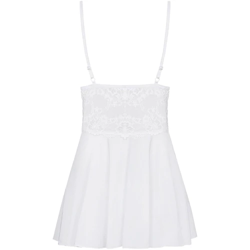 Бэби-долл со стрингами Obsessive 810-BAB-1 babydoll & thong white L/XL