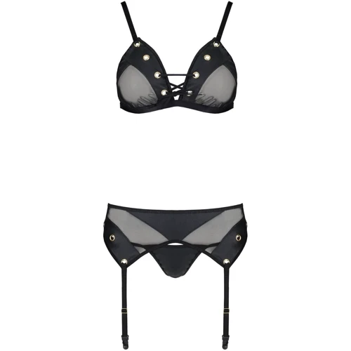 Комплект белья Passion NESSY SET Black XXL/XXXL