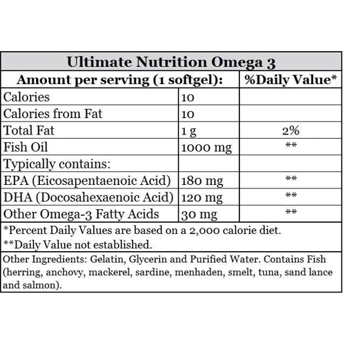 Ultimate Nutrition Omega 3 90 caps: Форма выпуска Капсулы