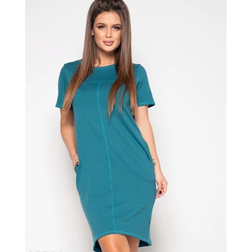 Платье ISSA PLUS 10364 52-54 зеленое повседневное до середины бедра