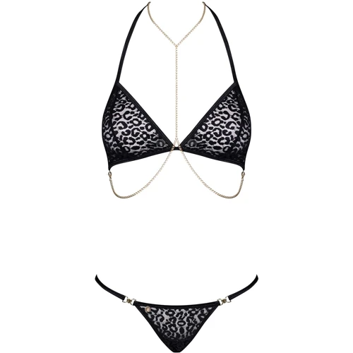 Комплект белья Obsessive Pantheria black S/M
