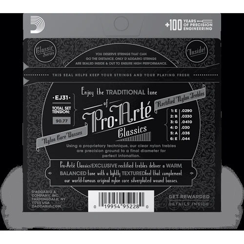 Струна для гитар Комплект струн D'addario EJ31 Pro-Arte Rectified Hard Tension: Тип Комплект струн