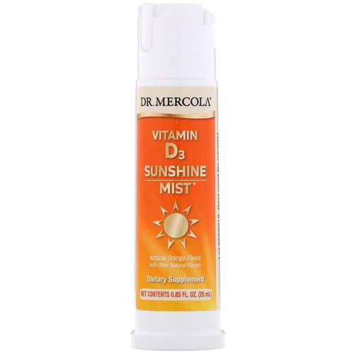 Dr. Mercola Vitamin D3 Sunshine Mist 0.85 fl oz (25 ml) Natural Orange Flavor Вітамін Д3