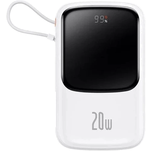 Внешний аккумулятор Baseus Power Bank 10000mAh Qpow Pro Digital Display Fast Charge Power Bank 20W White (PPQD020002): Емкость батареи, мАч 10000