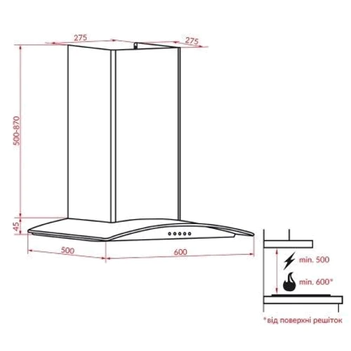 Вытяжка Weilor PGS 6230 SS 1000 LED фото 9
