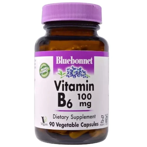 Bluebonnet Nutrition Vitamin B6 Витамин B6 100 мг 90 вегетарианских капсул