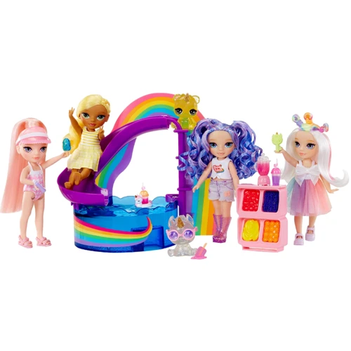 Игровой набор с куклой Rainbow High серии "Littles" – Радужный праздник в бассейне с аксессуарами (522249) фото 7
