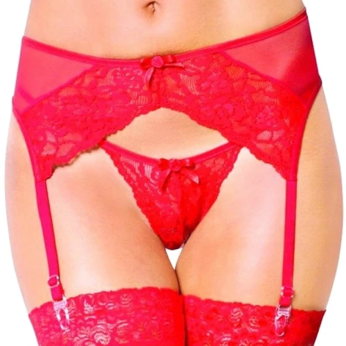 Пояс для чулок SoftLine - Garterbelt 3317, S/M (red)