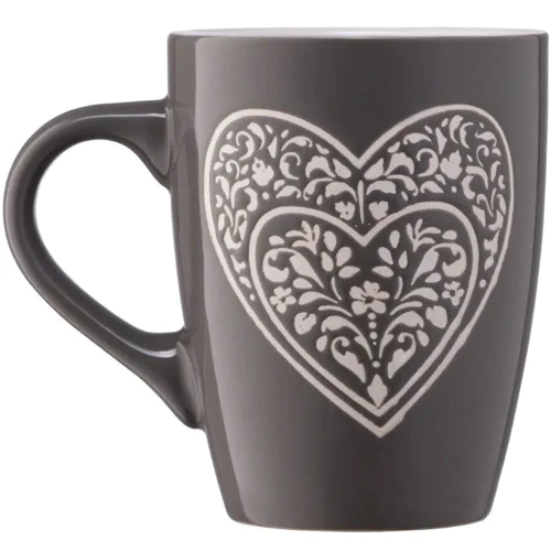 Кухоль Ardesto Heart кераміка темно-сіра 330 мл (AR3467DGR)
