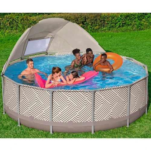 Бассейн Bestway 396-107 см (561FY) (фильтрующий насос, лестница, покрытие бассейна, тент бассейна, ремонтная заплатка) фото 2