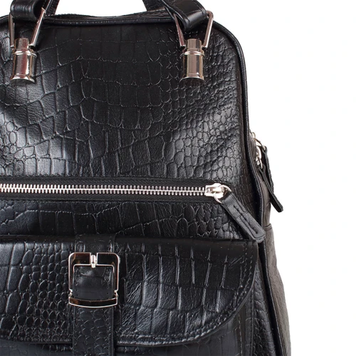 Жіночий рюкзак Laskara чорний (LK-DM229-croco-black): Тип ручки Плечовий ремінь, Коротка ручка