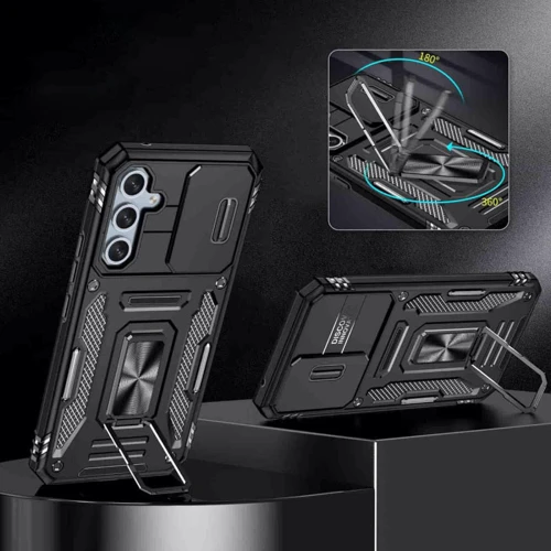Чохол для телефона Mobile Case Camshield Army Ring Black для Samsung A356 Galaxy A35 / A556 Galaxy A55: Колір черный
