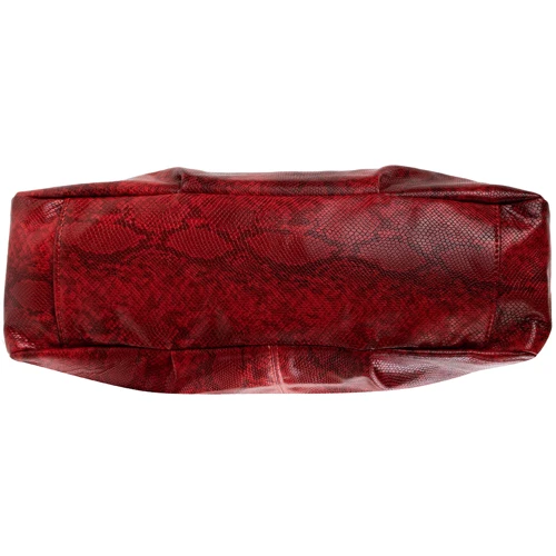 Женская сумка-мешок Laskara красная (LK-10236-red-snake): Материал Искусственная кожа