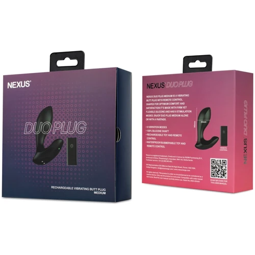 Анальная вибропробка Nexus DUO Plug Medium, пульт ДУ