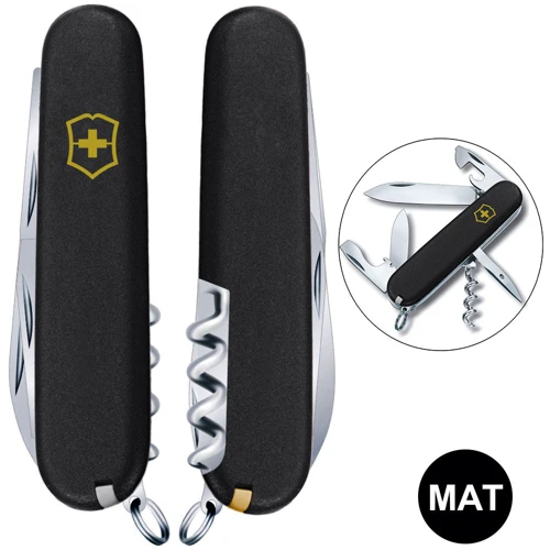 Мультитул Victorinox SPARTAN MAT черный матовый лак с желтым лого (Vx13603.3_M0008p)