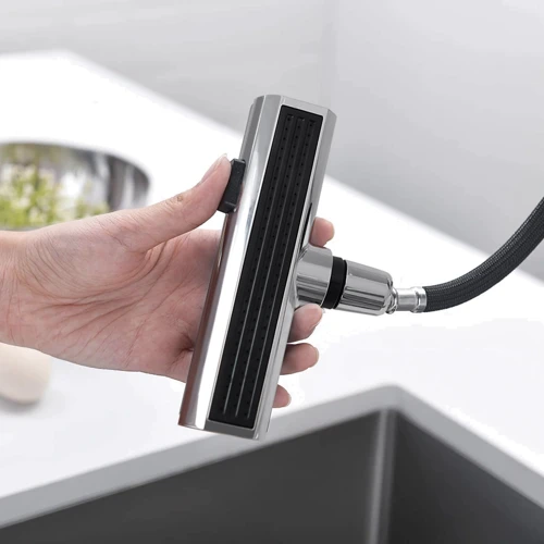 Смеситель для кухни Lefton Waterfall & Pull-Out Kitchen Faucet with Temperature Display-KF2209 Chrome: Термостат Нет
