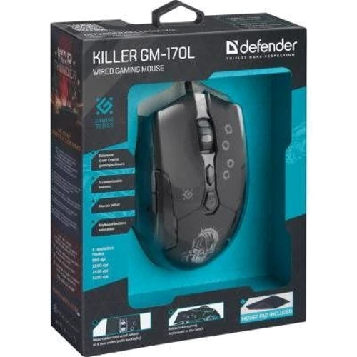 Мишка Defender Killer GM-170L (52170): Максимальна роздільна здатність сенсора, dpi 3200