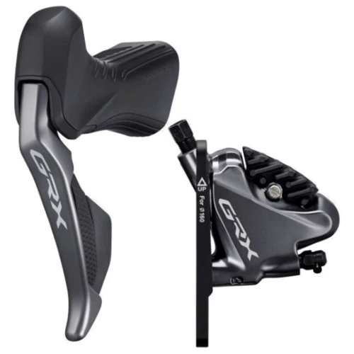 Тормоз гидравл диск Shimano RX815 GRX Di2, передний (левая тормоз.ручка/шифтер ST-RX815 2-скоростной, BR-RX810, гидролиния 1000мм (IRX815DLF6SC100)