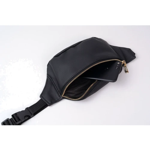 Жіноча поясна сумка Sambag Tirso MSG чорна (80115001): Фактура Матовая, Зернистая