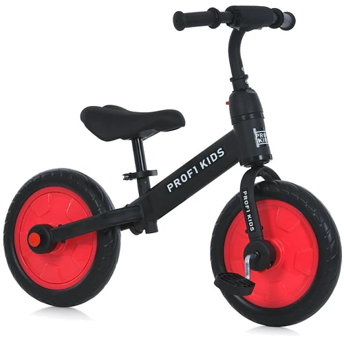 Детский велосипед-беговел 2в1 Prof1 Kids черный с красным (MBB 1012-3)