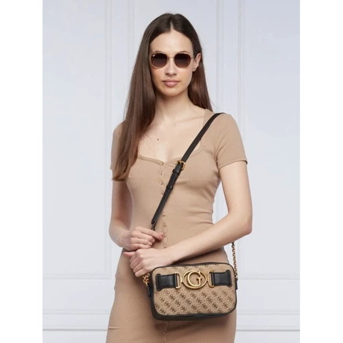 Женская сумка кросс боди GUESS AVIANA CAMERA BAG темно-бежевая (HWJB8414140-LBL): Застежка Молния