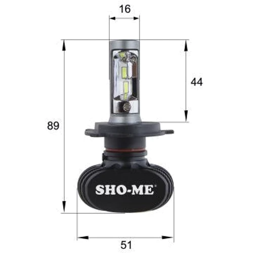 LED лампы Sho-Me G8.2 H4 6000K 24W: Цвет свечения Белый