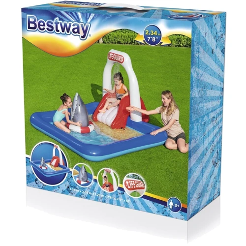 Бассейн Bestway надувной детский игровой центр Станция спасения с ремкомплектом 234х203х129 см (53079) фото 1