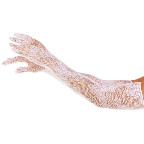 Перчатки Leg Avenue Lace Opera Length Gloves White