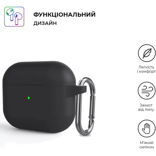 Чехол для наушников ArmorStandart Hang Case Black (ARM60308) for Apple AirPods 3 фото 1