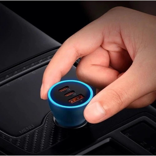 Зарядное устройство Baseus Car Charger USB+2хUSB-C Golden Contactor Pro 65W Blue (CGJP010003): Количество USB-портов 3