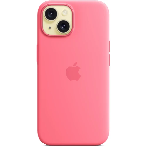 Чехол для iPhone Apple iPhone 15 Silicone Case with MagSafe - Pink (MWN93ZM/A): Материалы Силикон