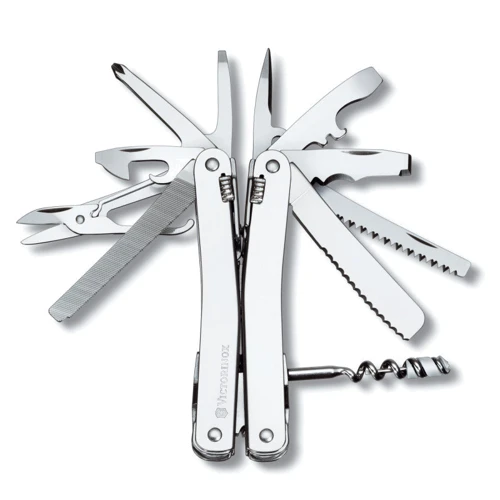Мультитул Victorinox Swisstool Spirit Plus II 105мм / 38предметов + коричневий шкіряний чохол (3.0239.L)