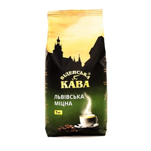Кофе Віденська кава Львівська Міцна в зернах 1 кг (4820000371100)