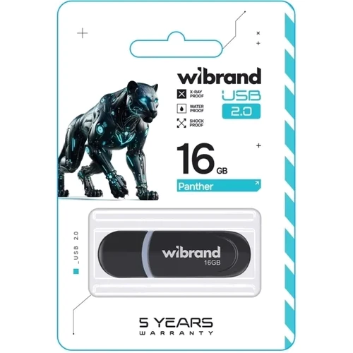 USB-флешка Wibrand 16Gb Panther USB 2.0 Black (WI2.0/PA16P2B): Стандарт USB USB 2.0