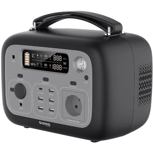 Зарядная станция Sigma X-POWER SI140APS 505Wh 500W Black/Grey: Максимальная мощность нагрузки 1000