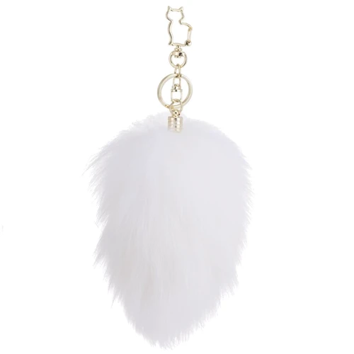 Анальная пробка Кроличий хвост LOCKINK Sevanda White Bunny-Tail Anal Pear-shape Plug