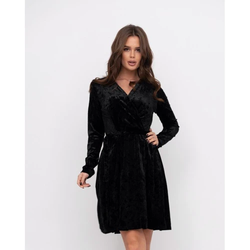 Платье ISSA PLUS 11208 48 черное вечернее до середины бедра